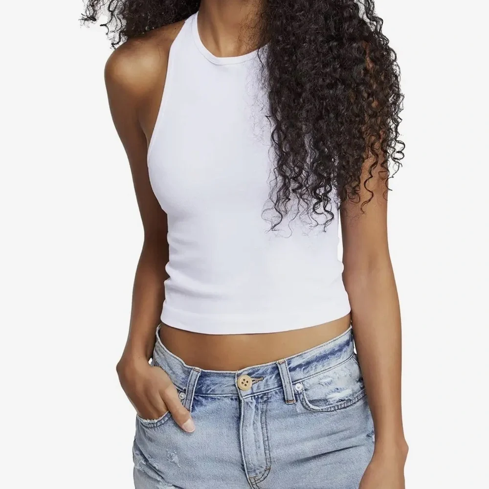 NWT Free People Hayley Brami Racerback Tank Top White XS/S - Picture 7 of 10